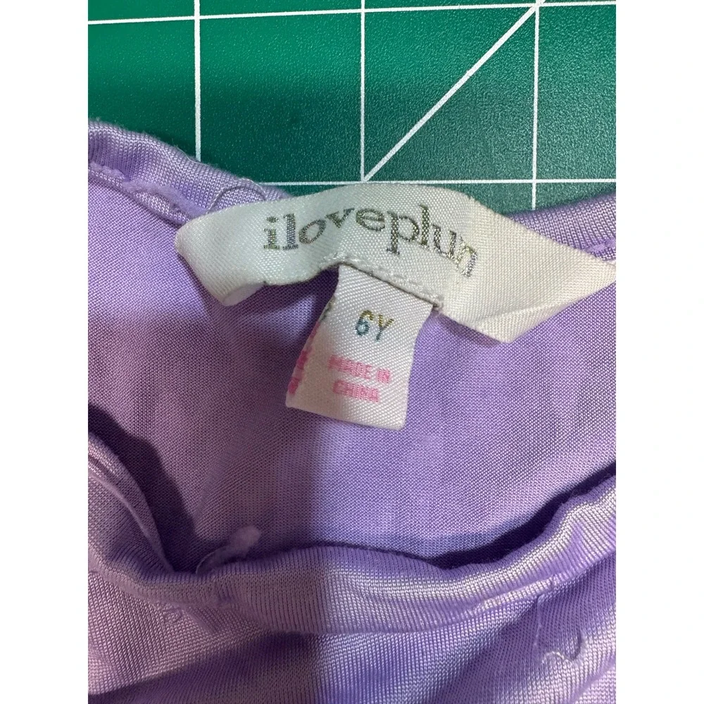 Iloveplum Girls Purple Tutu Leotard Sleeveless Tulle Dance Dress Size 6Y